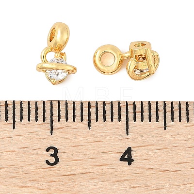 Brass Micro Pave Cubic Zirconia Pendants KK-U056-13G-1