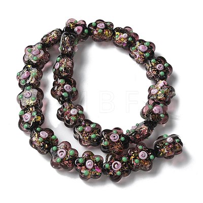 Handmade Foil Lampwork Beads Strands FOIL-Z001-02B-1