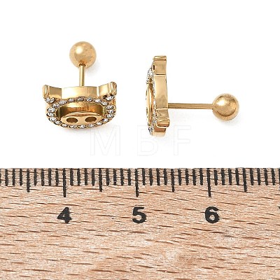 304 Stainless Steel Crystal Rhinestone Animal Cartilage Earrings SA-CBA1F7E-01G-05-1