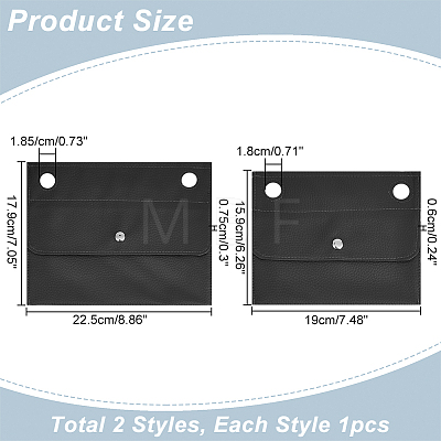 WADORN 2Pcs 2 Styles PU Imitation Leather Bag Organiser Inserts DIY-WR0002-87A-1