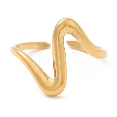 304 Stainless Steel Open Cuff Rings for Women STAS-D085-01G-1