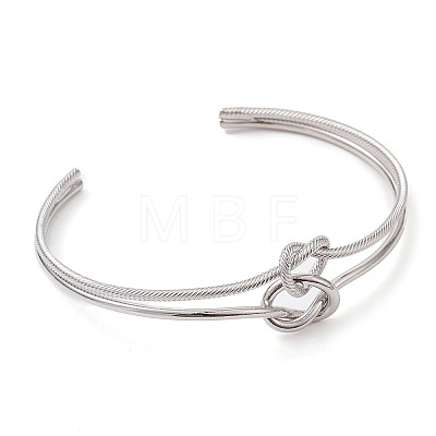 Brass Wire Wrap Knot Cuff Bangles BJEW-D039-38P-1