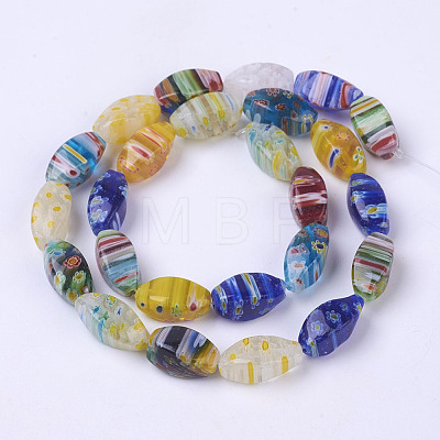 Handmade Millefiori Glass Beads Strands M-LK01-1
