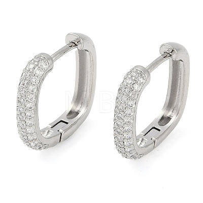 Rack Plating Square Brass Micro Pave Cubic Zirconia Hoop Earrings EJEW-Z059-13P-1