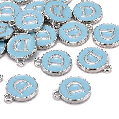 Platinum Plated Alloy Enamel Charms ENAM-S118-04D-P-1