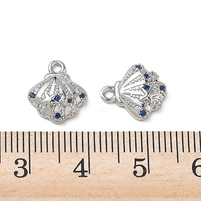 Brass Micro Pave Midnight Blue Cubic Zirconia Charms KK-P355-01A-P-1