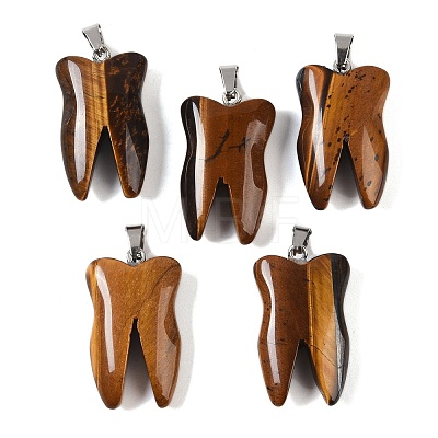 Natural Tiger Eye Pendants G-G115-01F-1