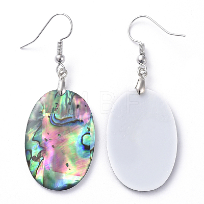 Abalone Shell/Paua Shell Dangle Earrings EJEW-K081-02C-1