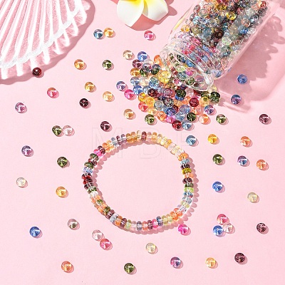 10G Electroplate Transparent Colours Rainbow Glass Seed Beads SEED-YW0003-04A-1
