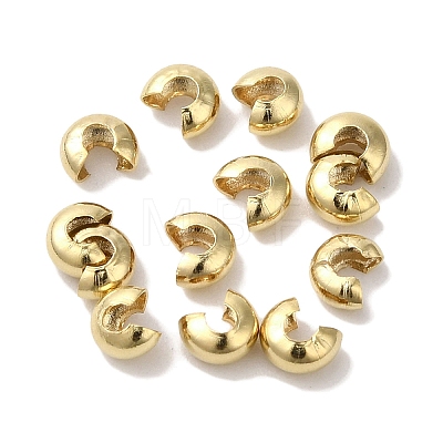 Brass Crimp Bead Cover KK-K383-07C-G-1