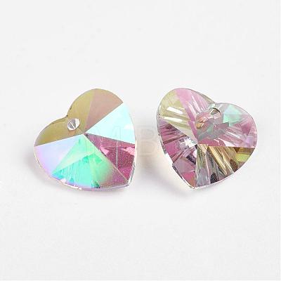 Faceted K9 Glass Charms EGLA-P026-H01-1