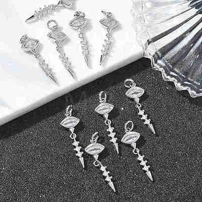 SHEGRACE Brass Clear Cubic Zirconia Pendants XGRQ3K023-540P-1