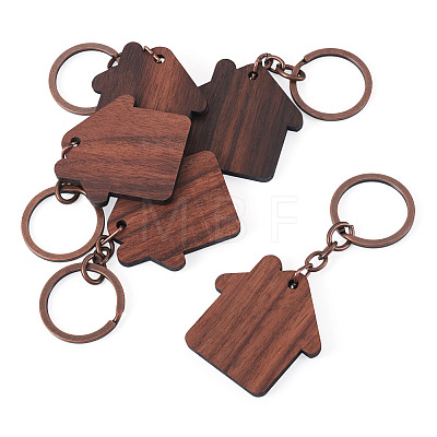 Walnut Wood Pendant Keychains KEYC-TAC0034-06D-1