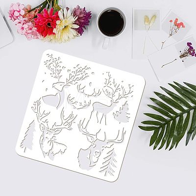 4Pcs 4 Styles Plastic Painting Stencils Sets DIY-WH0172-836-1