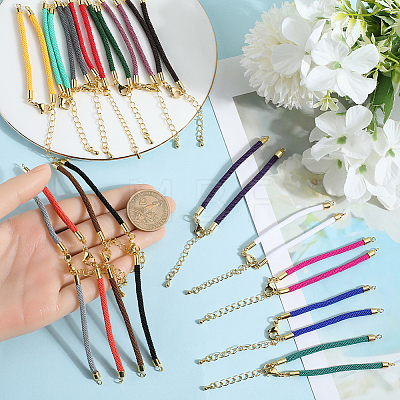 18Pcs 18 Colors Nylon Cords Bracelet Makings Fit for Connector Charms MAK-SC0001-25-1