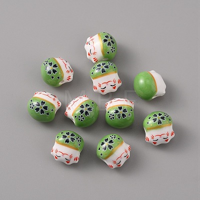 Handmade Porcelain Beads PORC-WH0016-02F-1