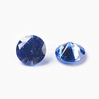 Cubic Zirconia Pointed Back Cabochons ZIRC-WH0001-B10-1