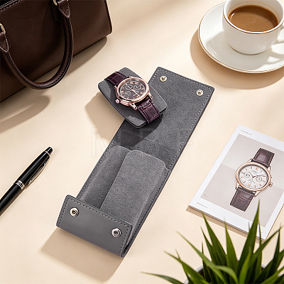 PU Leather Watch Packing Boxes with Snap Button CON-WH0083-027B-1