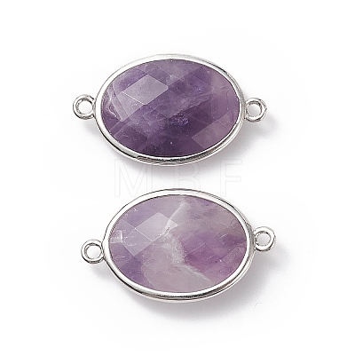 Platinum Plated Brass Amethyst Links connectors X-G-F339-B10-1