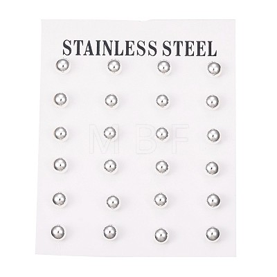 304 Stainless Steel Stud Earrings EJEW-H353-03S-3MM-1