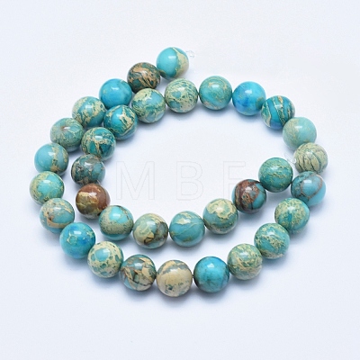 Natural Aqua Terra Jasper Beads Strands G-E444-14A-12mm-1