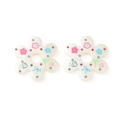 Printed Opaque Acrylic Beads OACR-B054-01V-1