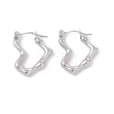304 Stainless Steel Heart Hoop Earrings for Women EJEW-I267-08P-1