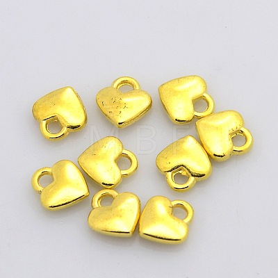 Tibetan Style Alloy Heart Charms TIBEP-LFH260Y-G-FF-1