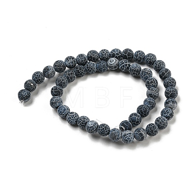 Natural Weathered Agate/Crackle Agate Beads Strands X-G-SR8MM-63-1