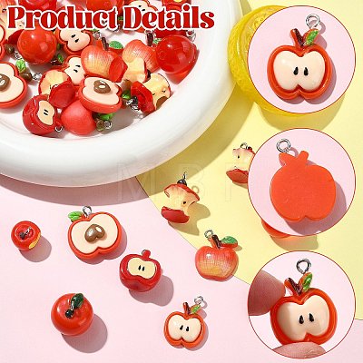 10Pcs Opaque & Transparent Resin Pendants CRES-CJC0011-007P-1