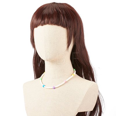 Handmade Polymer Clay Heishi Beaded Necklace with for Women NJEW-JN03793-1