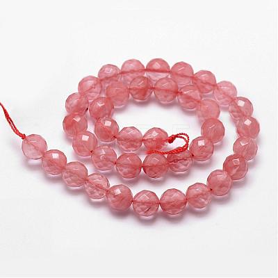 Cherry Quartz Glass Beads Strands G-D840-43-6mm-1