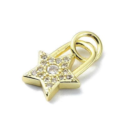 Brass Micro Pave Claer Cubic Zirconia Charms KK-H475-50G-10-1