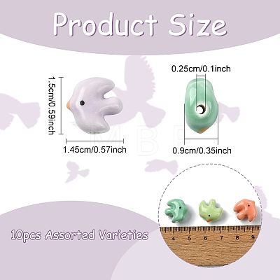 10Pcs Handmade Porcelain Ceramic Beads PORC-YW0001-79-1