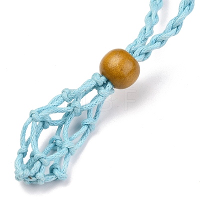 Adjustable Braided Waxed Cord Macrame Pouch Necklace Making NJEW-I243-A02-1