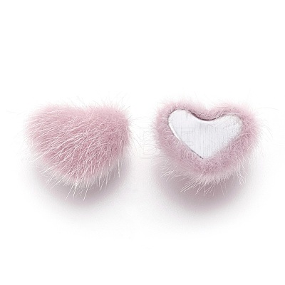 Faux Mink Fur Covered Cabochons WOVE-F021-05S-06-1