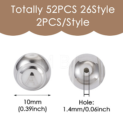 52Pcs 26 Style Electroplate Glass Alphabet Beads FIND-TA0001-99B-1