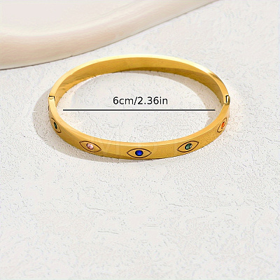 Stainless Steel Pave Rhinestones Hinged Bangles for Women OZ6577-1