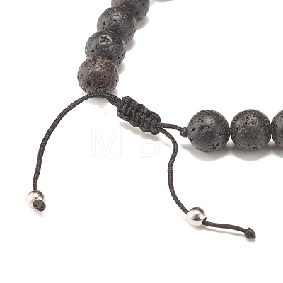 Adjustable Skull Braided Bead Bracelets BJEW-JB07497-01-1