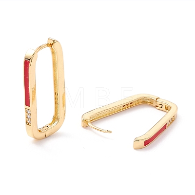 Real 18K Gold Plated Cubic Zirconia Hoop Earrings EJEW-I260-25G-03-NR-1