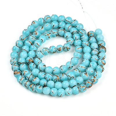 Baking Paint Glass Beads Strands DGLA-N010-8mm-03-1