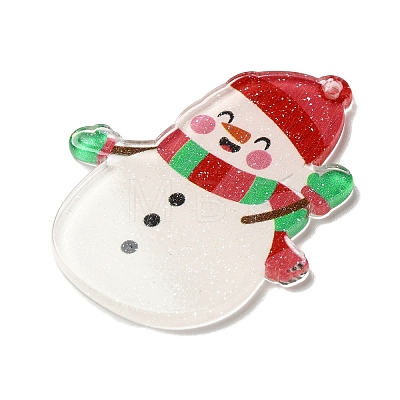 Printed Christmas Theme Acrylic Pendants OACR-L018-10D-1