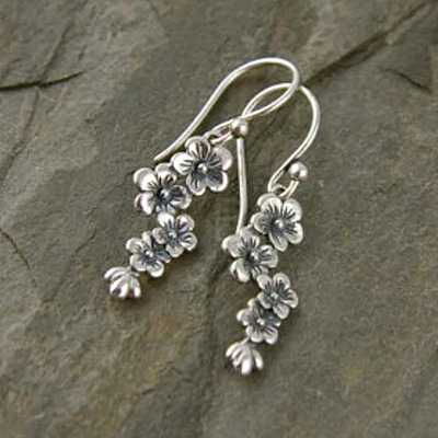 Flower Alloy Dangle Earrings FS-WGFD447-01-1