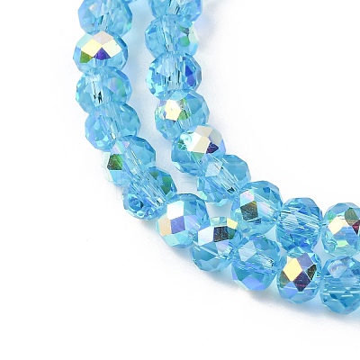 Electroplate Transparent Glass Beads Strands EGLA-A046-01A-16-1
