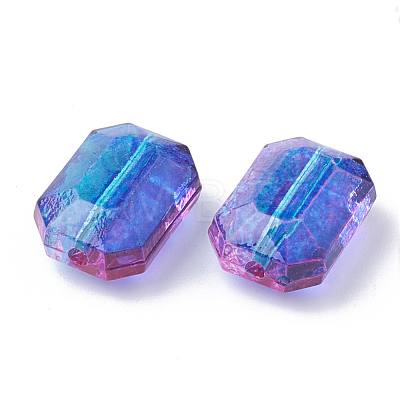 Two Tone Transparent Spray Painted Acrylic Bead X-ACRP-T005-28-1