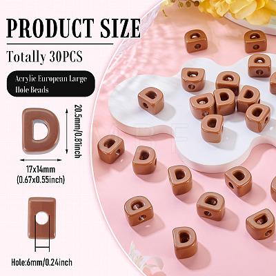 Opaque Acrylic European Beads OACR-TAC0019-006D-1