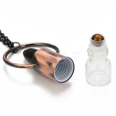 304 Stainless Steel Openable Perfume Bottle Pendant Necklaces NJEW-I239-04R-1