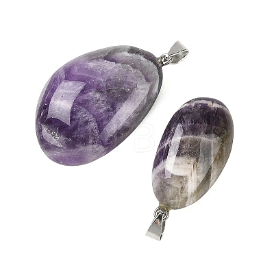 Natural Chevron Amethyst Tumbled Stone Pendants GG-K002-06O-1