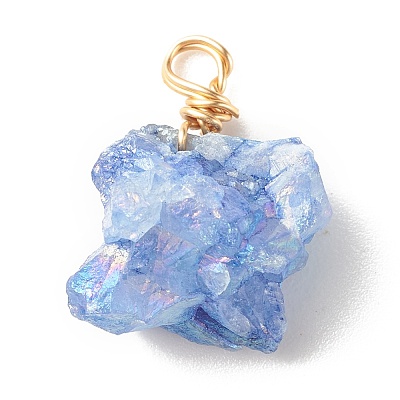 Natural Crystal Agate Pendants PALLOY-JF01366-03-1