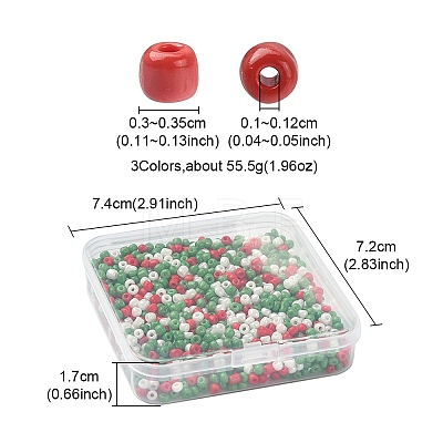 55.5G 3 Colors Baking Paint Glass Seed Beads SEED-YW0002-27-1